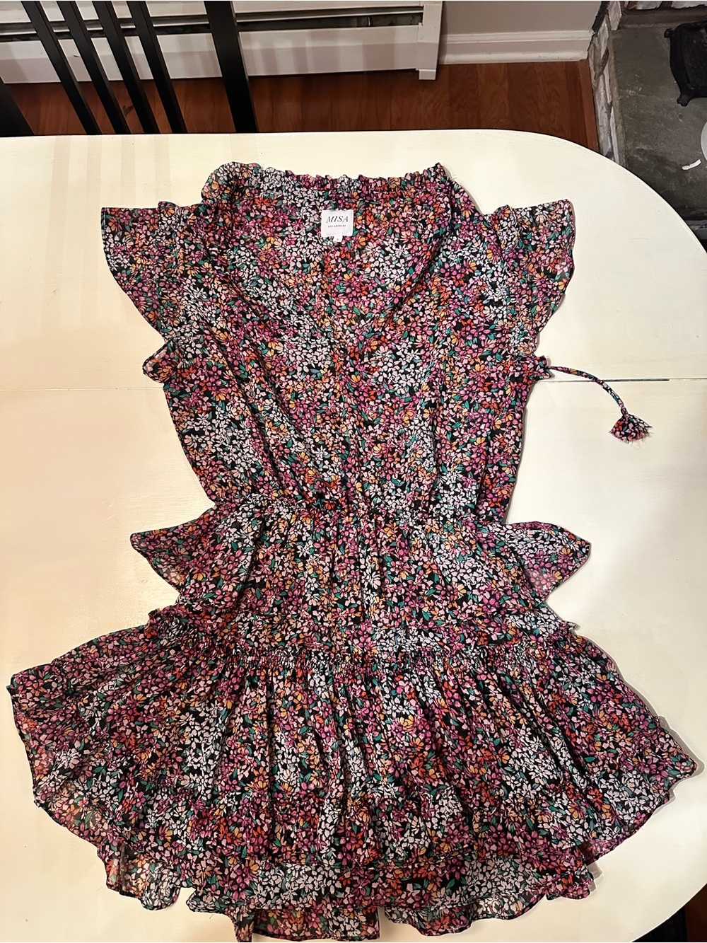 Misa Los Angeles Multicolor Floral Ruffled Mini Dress